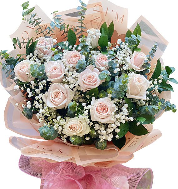 12 Peach Roses Valentine’s Day Vietnam
