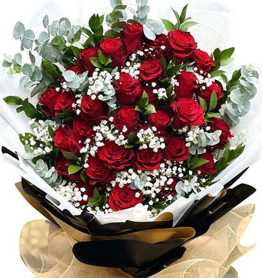 36 Red Ecuadorian Roses Bouquet – Saigon Flowers