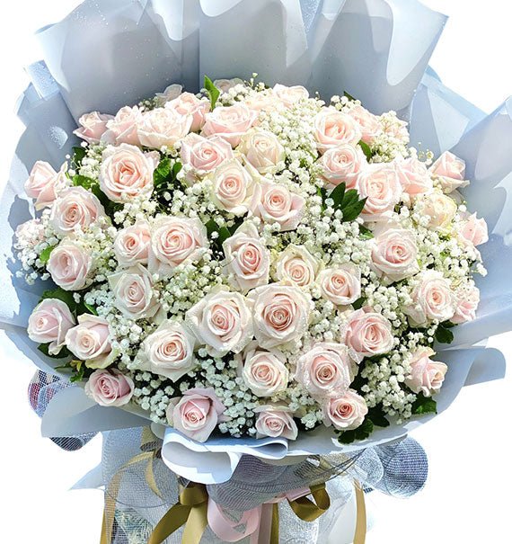 48 Peach Roses Valentine’s Day Vietnam