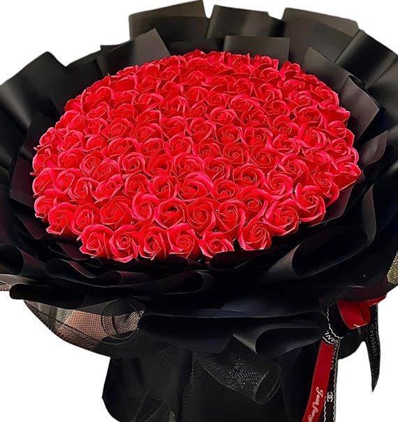 99 Red Waxed Roses Bouquet – Saigon Flowers