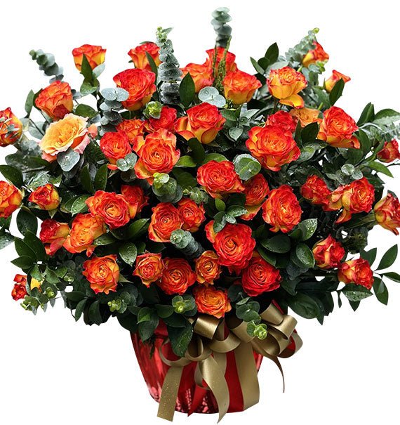 Orange Rose Basket For Halloween Vietnam