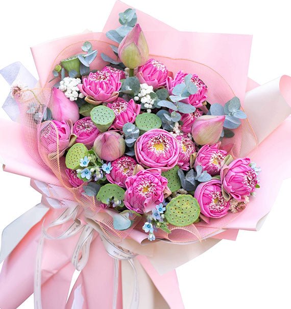 Pink Lotus Bouquet Vietnamese Teachers Day