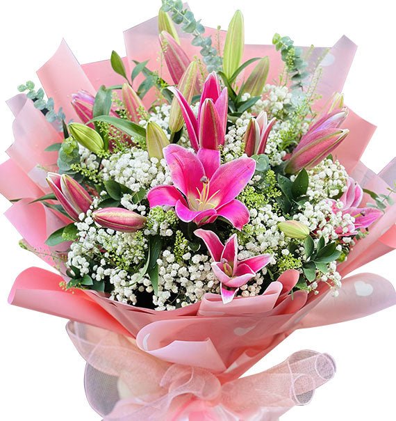 Pink Passion Lilies Valentines Flowers Vietnam