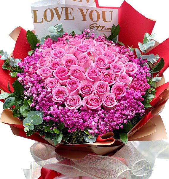 Pink Rose Bouquet For Vietnamese Womens Day