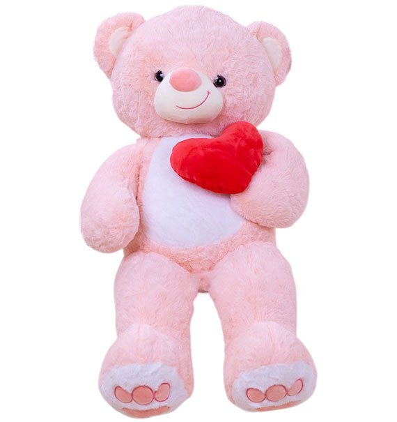Pink Teddy Bear With Red Heart Gift Vietnam