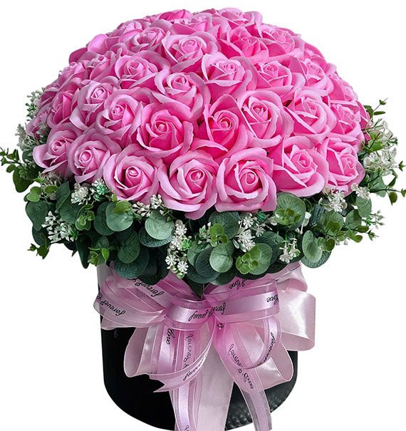 Pink Waxed Rose In A Box