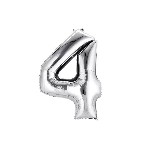 Silver Number 4 Foil Balloon Gifts Vietnam