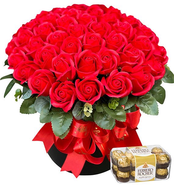 Vietnamese Womens Day Combo Wax Roses and Chocolate