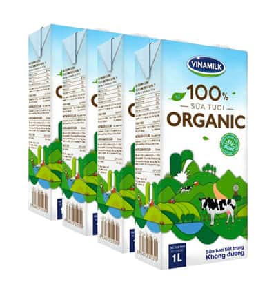 4 packs vinamilk 100 organic milk