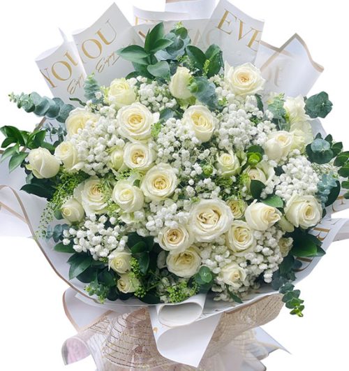 24 white roses womens day vietnam