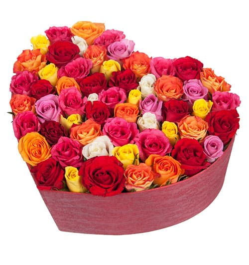 mixed heart box roses valentine vietnam 2