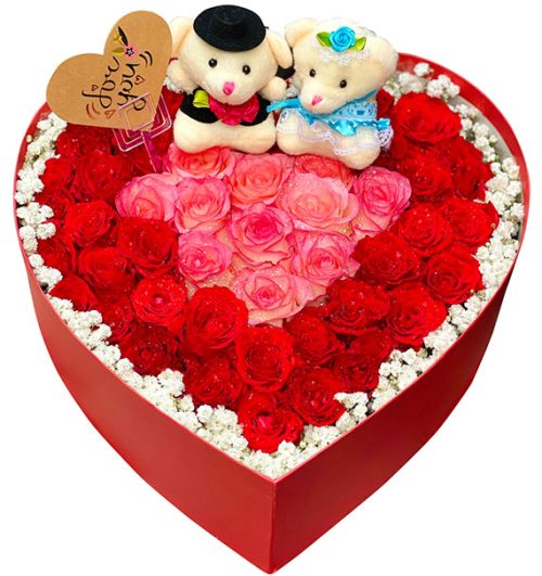 heart shape rose box valentines day 01