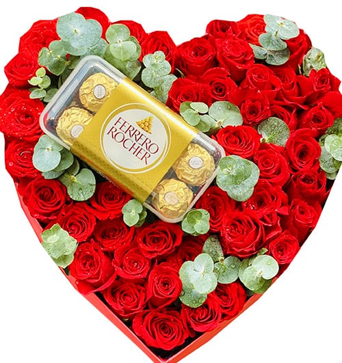 special roses chocolate heart box