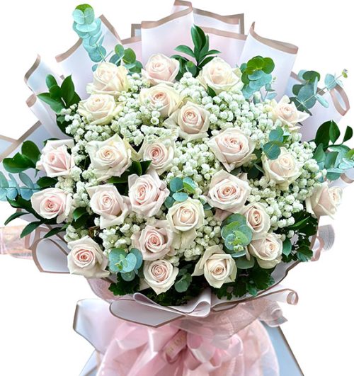 24 peach roses valentine vietnam 01