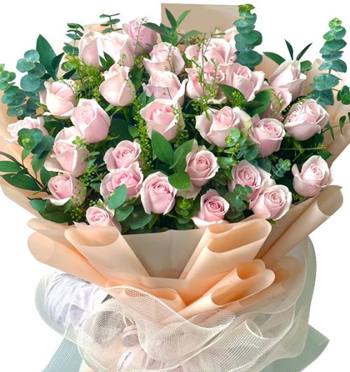 36 peach roses valentine vietnam 01