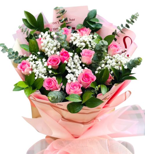 12 pink roses womens day vietnam