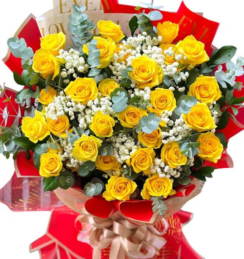 24 yellow roses womens day vietnam