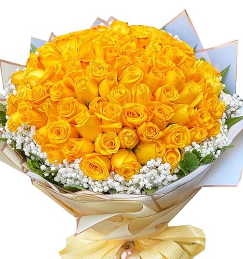 99 yellow roses womens day