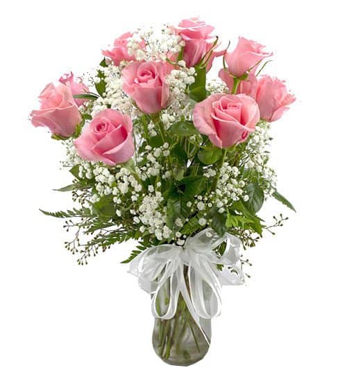 pink roses in vase 500x531