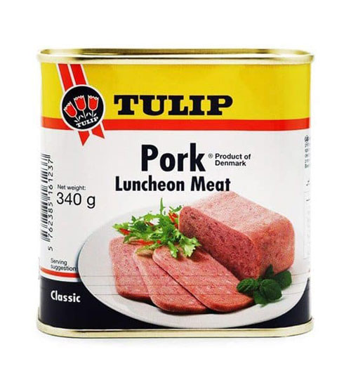 2 box of tulip pork luncheon meat with bacon