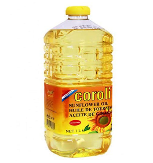 3 bottles of coroli sunflowers oil