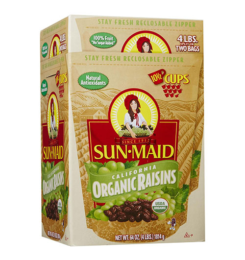 sun maid organic raisins 2 pack