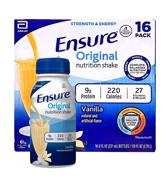 ensure original nutrition shake vanilla flavor 16 pack