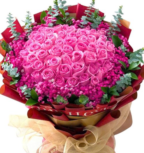 48 pink roses valentine vietnam 02