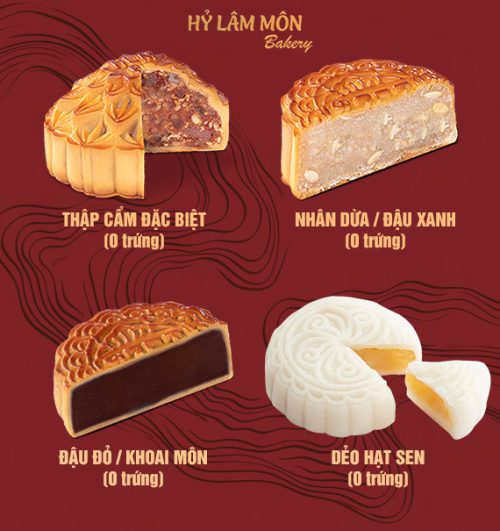 hy lam mon mooncakes no egg yolk