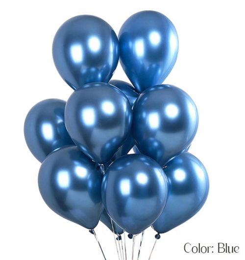 blue chrome metallic balloons