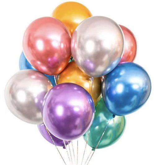 chrome metallic color balloons gift