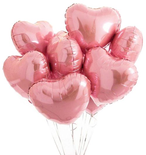 color heart shaped balloons gift