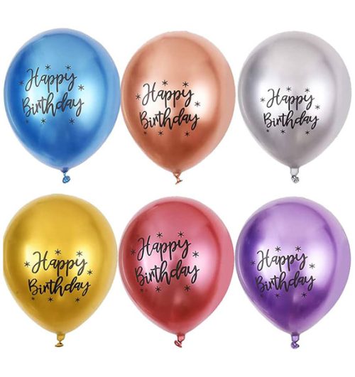 metallic happy birthday balloons gift