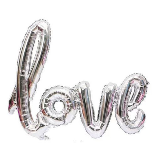 silver love balloon