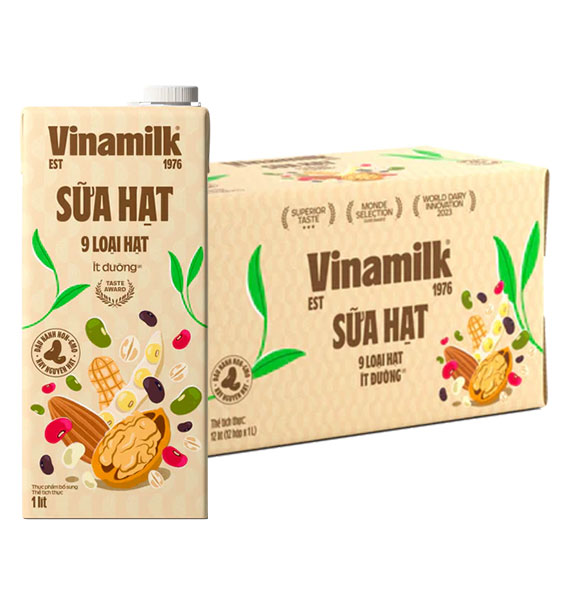 vinamilk 9 nuts milk low sugar