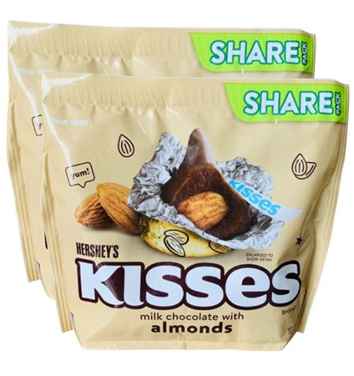 chocolate hersheys kisses almonds 2 bags