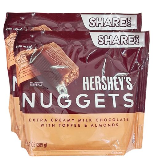 chocolate hersheys nuggets almonds 02 bags