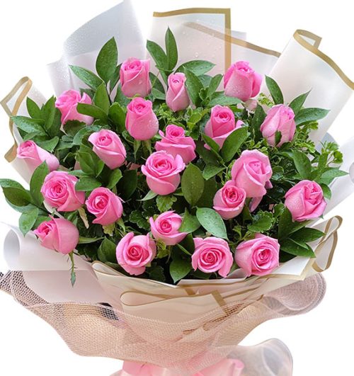 24 pink roses valentine vietnam 02