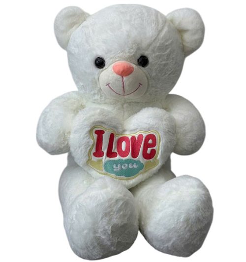 white teddy bear iloveyou heart